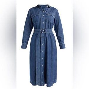 Classic Blue Women's Denim Shirt Dress